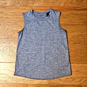 Athleta Heather Gray Black Tulip Back Workout Tank Top Small Criss Cross